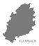 Kulmbach grey county map of Bavaria Germany
