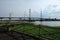 Kumala Island Bridge on Mahakam River, landmark of Tenggarong City, in Kutai Kartanegara, East Kalimantan, Indonesia