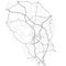 Kumamoto city map Japan - town streets on the plan. Monochrome line map of the  scheme of road. Vector