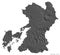 Kumamoto, prefecture of Japan, on white. Bilevel