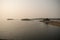 kumari river in a hazy afternoon at mukutmanipur, west bengal, india