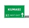 KUMASI road sign isolated on white