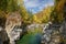 Kumir River flowing through the autumn Altai Mountains