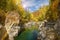 Kumir River flowing through the autumn Altai Mountains