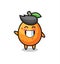 Kumquat cartoon character doing wave hand gesture