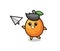 Kumquat cartoon character throwing paper airplane