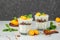 Kumquat chia pudding yogurt. healthy breakfast. superfood concept. Healthy, clean eating. Vegan or gluten free diet