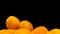 Kumquat, fresh citrus fruits on a black backgroud. Cumquat, healthy food, raw diet concept. Copy space photo