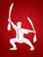 Kung Fu, Wushu with swords pose cartoon graphic