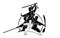 Kung Fu, Wushu with swords pose graphic