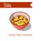 Kung pao in bowl isolated. Spicy dish made with chicken