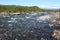 Kungsleden river in the arctic tundra. Abisko national park, Nothern Sweden