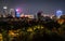 Kunming cityscape with Green Lake or Cuihu Park view and Kunming skyline illuminated at night in Yunnan China