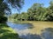 Kupa River and the territory of the neighboring Republic of Slovenia in Brod na Kupi - Gorski kotar, Croatia / Rijeka Kupa