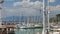 KUSADASI, TURKEY - MAY 2015: yatch marina, boat ship pier,