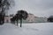 Kuskovo Park in Moscow. Snowy winter.