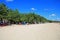 Kuta Beach with blue sky in Kuta, Bali, Indonesia.