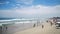 Kuta Beach , Indonesia , A large crowd of tourists enjoy summer on Kuta beach in Bali, Wonderful Indonesia, Generative AI