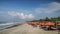 Kuta Beach , Indonesia , A large crowd of tourists enjoy summer on Kuta beach in Bali, Wonderful Indonesia, Generative AI