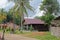 Kutai Barat  Indonesia - January 09  2021: The traditional house belonging to residents in the village