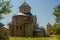 KUTAISI, GEORGIA: Landscape with a view of the Gelati Monastery on a sunny summer day in the background of the blue sky.