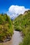 Kutaisi. Rioni River. View on Svaneti mountains