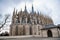 Kutna Hora, Central Bohemian, Czech Republic, 5 March 2022: St. Barbara`s Church with lancet windows, Unique gothic stone