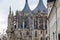 Kutna Hora, Central Bohemian, Czech Republic, 5 March 2022: St. Barbara`s Church with lancet windows, Unique gothic stone