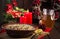 Kutya. Christmas porridge made of wheat grains, poppy seed, nuts, raisins and honey.