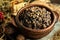 Kutya. Traditional Christmas slavic dish kutia porridge made of wheat grains, poppy seed, nuts, raisins and honey. Eastern