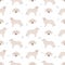 Kuvasz seamless pattern. Different poses, coat colors set