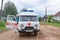 Kuvshinovo. Car UAZ SGR `Loaf` AMBULANCE arrived on call, the doctor comes to the car.