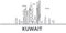 Kuwait architecture line skyline illustration. Linear vector cityscape with famous landmarks, city sights, design icons