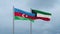 Kuwait and Azerbaijan flag