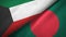 Kuwait and Bangladesh two flags textile cloth, fabric texture