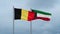 Kuwait and Belgium flag