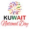 Kuwait celebration 25-26 February national day Kuwait, festive icon vector illustration