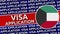 Kuwait Circular Flag with Visa Application Titles