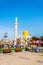 KUWAIT CITY, KUWAIT, NOVEMBER 4, 2016: View of a small square with a mosque with a golden dome near the central souq in