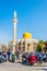 KUWAIT CITY, KUWAIT, NOVEMBER 4, 2016: View of a small square with a mosque with a golden dome near the central souq in