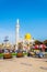 KUWAIT CITY, KUWAIT, NOVEMBER 4, 2016: View of a small square with a mosque with a golden dome near the central souq in Kuwait