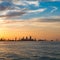 Kuwait city skyline during sunset with amazing cloud