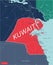 Kuwait country detailed editable map