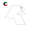 Kuwait country outline blank for middle east or Arabian Gulf themes in the Arabian peninsula.