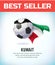 Kuwait football or soccer ball. Football national team. Vector illustration