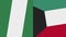 Kuwait and Nigeria Two Half Flags Together