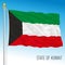 Kuwait official national flag, middle east