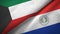 Kuwait and Paraguay two flags textile cloth, fabric texture