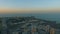 Kuwait skyline at sunset. Some famous places in Kuwait shooting from the sky