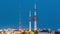 The Kuwait Towers day to night timelapse - the best known landmark of Kuwait City. Kuwait, Middle East